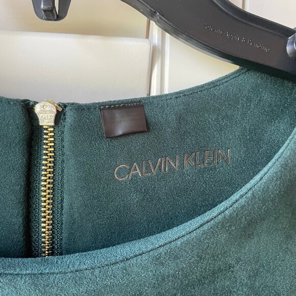Calvin Klein Emerald Green Suede Dress, Size 12 - Picture 6 of 6